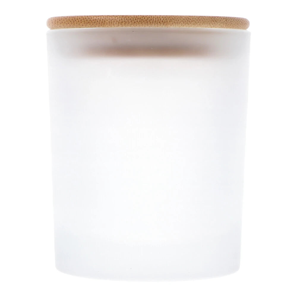 250ml Frosted Glass Jar with Bamboo Lid - Perfect for DIY Crafts, Bath Salts, and Home Decor Storage