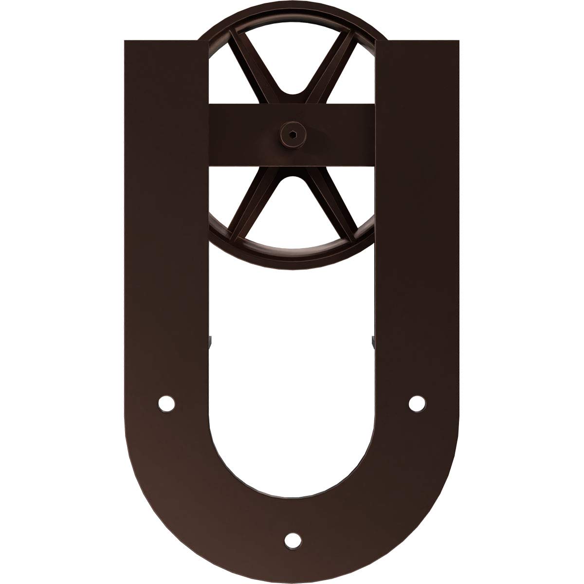 Premium Wagon Wheel Horseshoe Roller Hanger for Barn Doors - Rustic Brown, 2 1/4