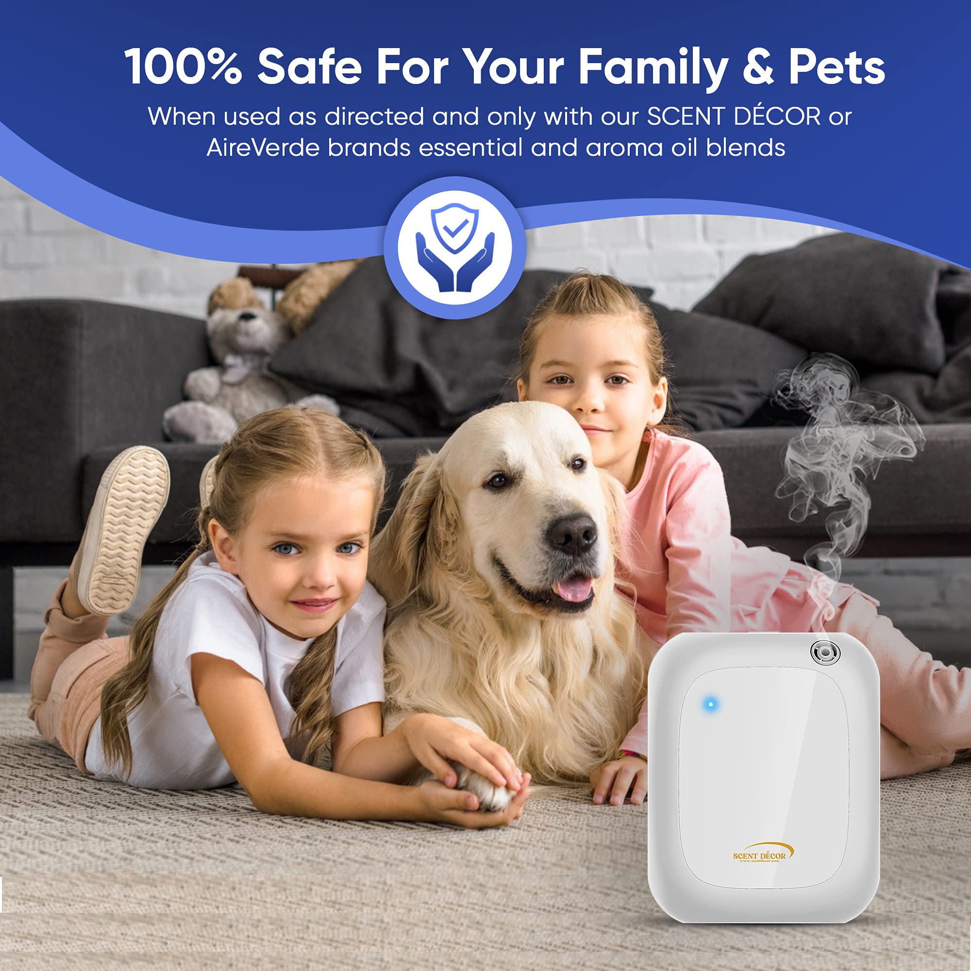 FlexiScent Mini Aromatherapy Diffuser - Automatic Air Freshener & Odor Eliminator for Essential Oils | 2000 Sq. Ft Coverage | Perfect for Home, Office, Car & Yoga Studio