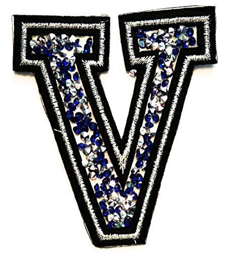 Blue Crystal Letter V