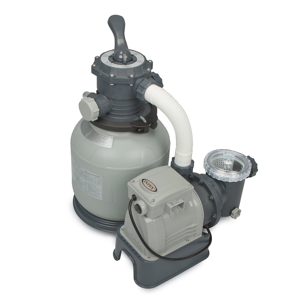 Intex Krystal Clear 12-inch Sand Filter Pump for Above Ground Pools - 110-120V with GFCI Protection | Durable Pool Maintenance Equipment for Crystal Clear Water | Perfect for Backyard, Inflatable, and Metal Frame Pools