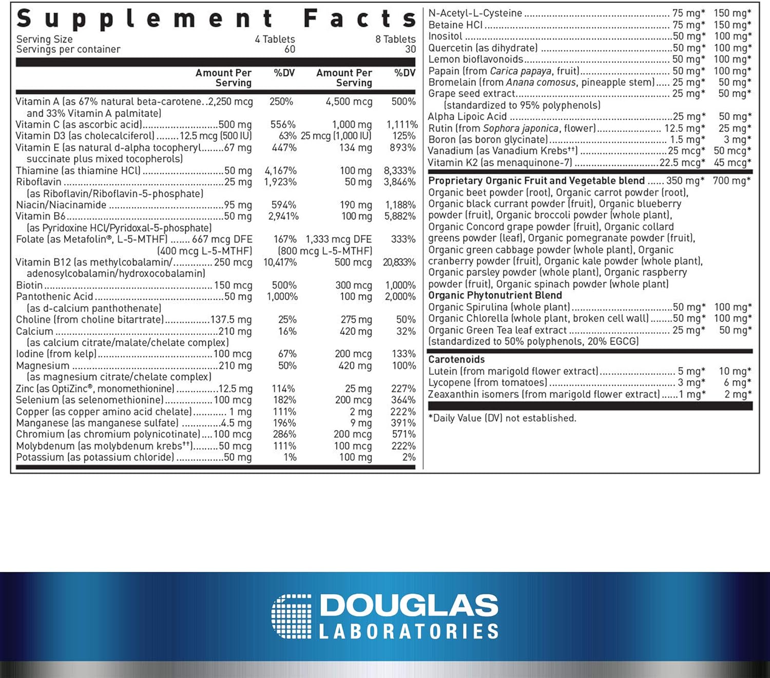 Douglas Labs Ultra Preventive X - Premium Multivitamin Supplement for Immune Support & Overall Wellness - Ideal for Daily Health Maintenance & Active Lifestyles