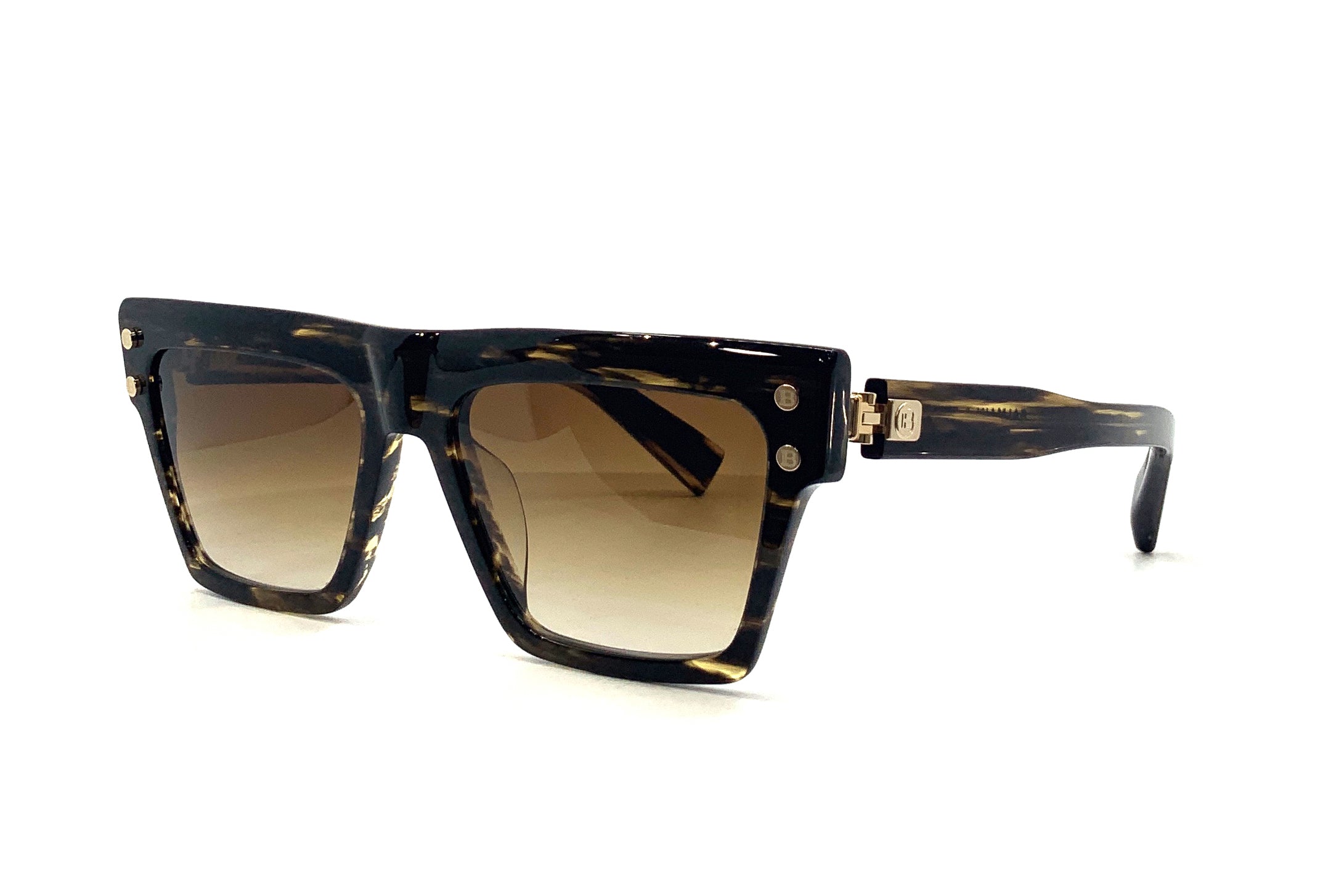 Balmain B V Sunglasses Brown Gold - Luxury Designer Shades for Men & Women - Perfect for Outdoor Activities, Travel, and Fashion Statements