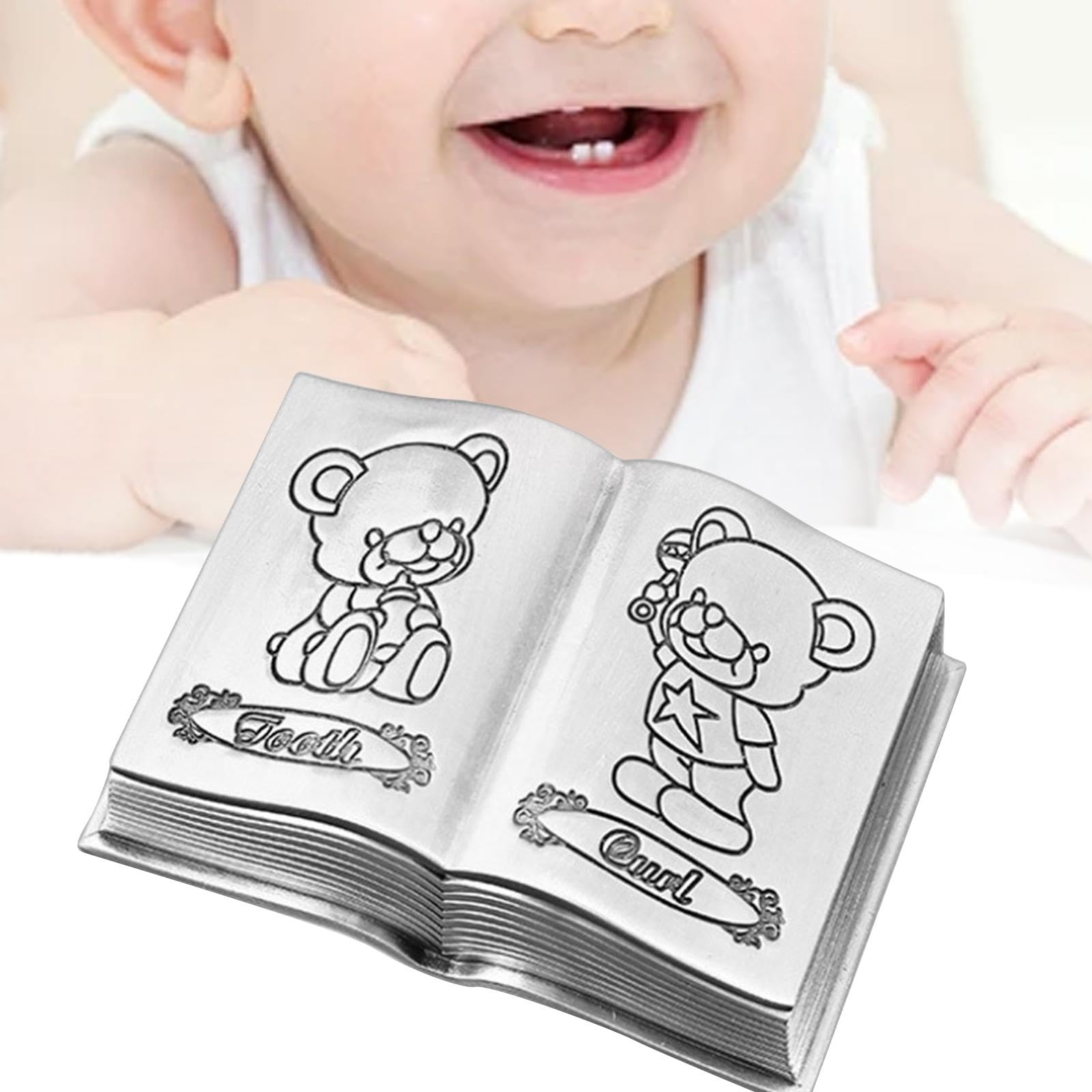 Menolana Baby Tooth Keepsake Box - Tooth Fairy Memory Box for Boys & Toddlers | First Tooth Holder, Milestone Organizer for Kids' Dental Memories (Perfect for Baby Shower Gifts & Childhood Memorabilia)