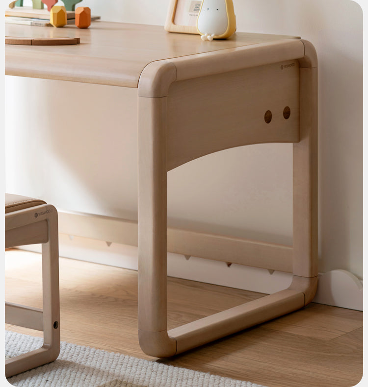 Handmade Solid Birch Wood Children's Writing Desk - Kids Study Table for Home & Classroom Learning Activities