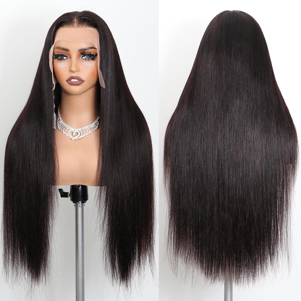 Subella 13x5 HD Lace Front Wigs Human Hair - Pre Plucked Hairline with Baby Hair, 220% Density 12A Transparent Straight Wig for Black Women (28 Inch) - Perfect for Daily Wear, Cosplay & Special Occasions