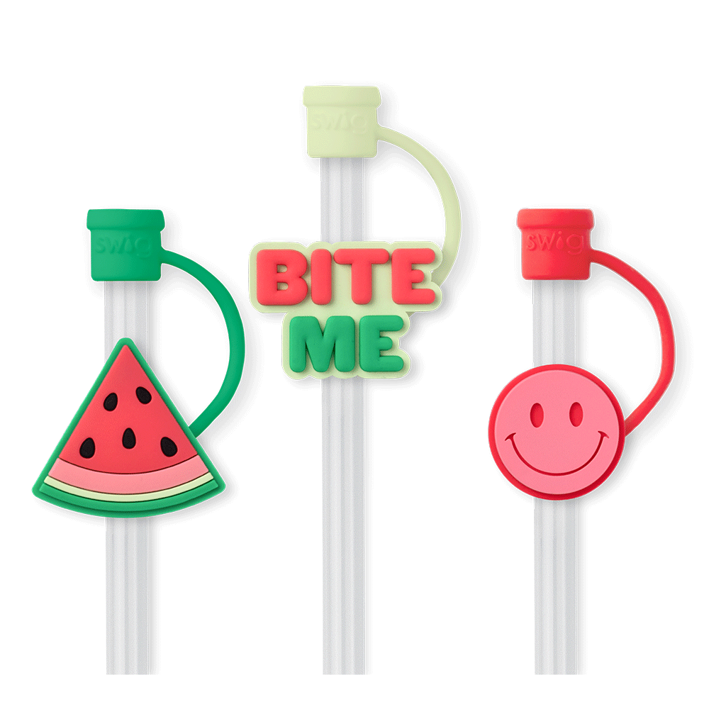 Melon Slice Straw Topper Set - Fun Fruit-Themed Drink Decorations for Summer Parties, Baby Showers & Poolside Beverages