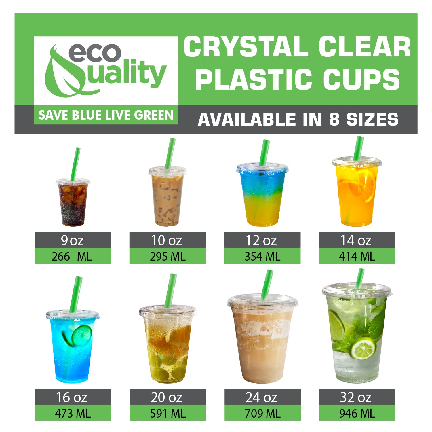 16 oz Clear Plastic Disposable Cups with Lids & Straws - 400 Count PET Drink Cups for Smoothies, Protein Shakes, Bubble Tea, Iced Coffee, Boba, Juice | Meal Prep, Parties, Cafes, Restaurants, and Takeout