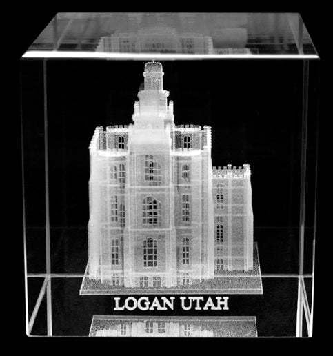Crystal Cube Desk Decor - LDS Temple Paperweight for Office & Home | Christian Gift, Religious Decor, Desk Accessory | Perfect for Office, Study, or Spiritual Space