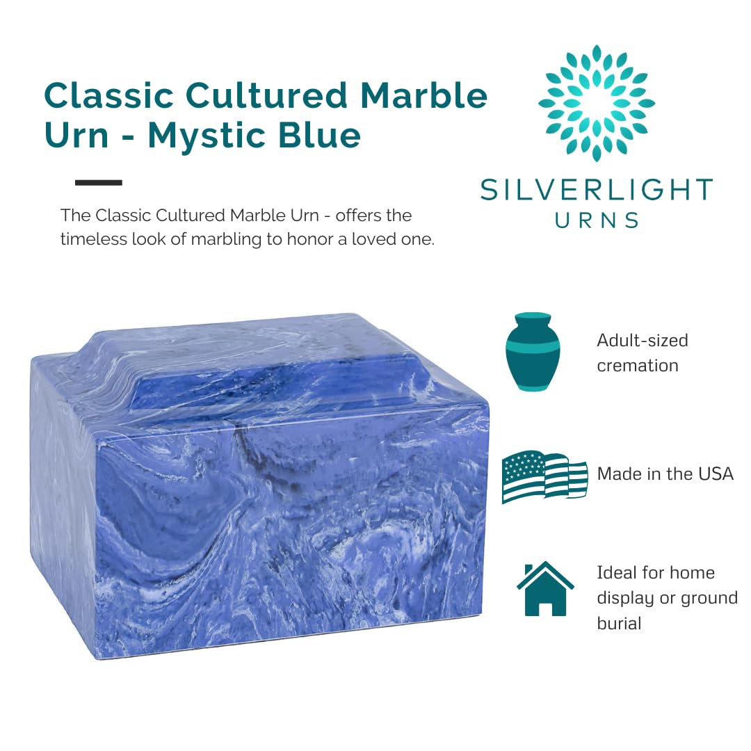 Elegant Pink Cultured Marble Cremation Urn for Human Ashes - Adult Size Memorial Urn for Home Display, Funeral Service & Ground Burial - Perfect for Honoring Loved Ones' Memory