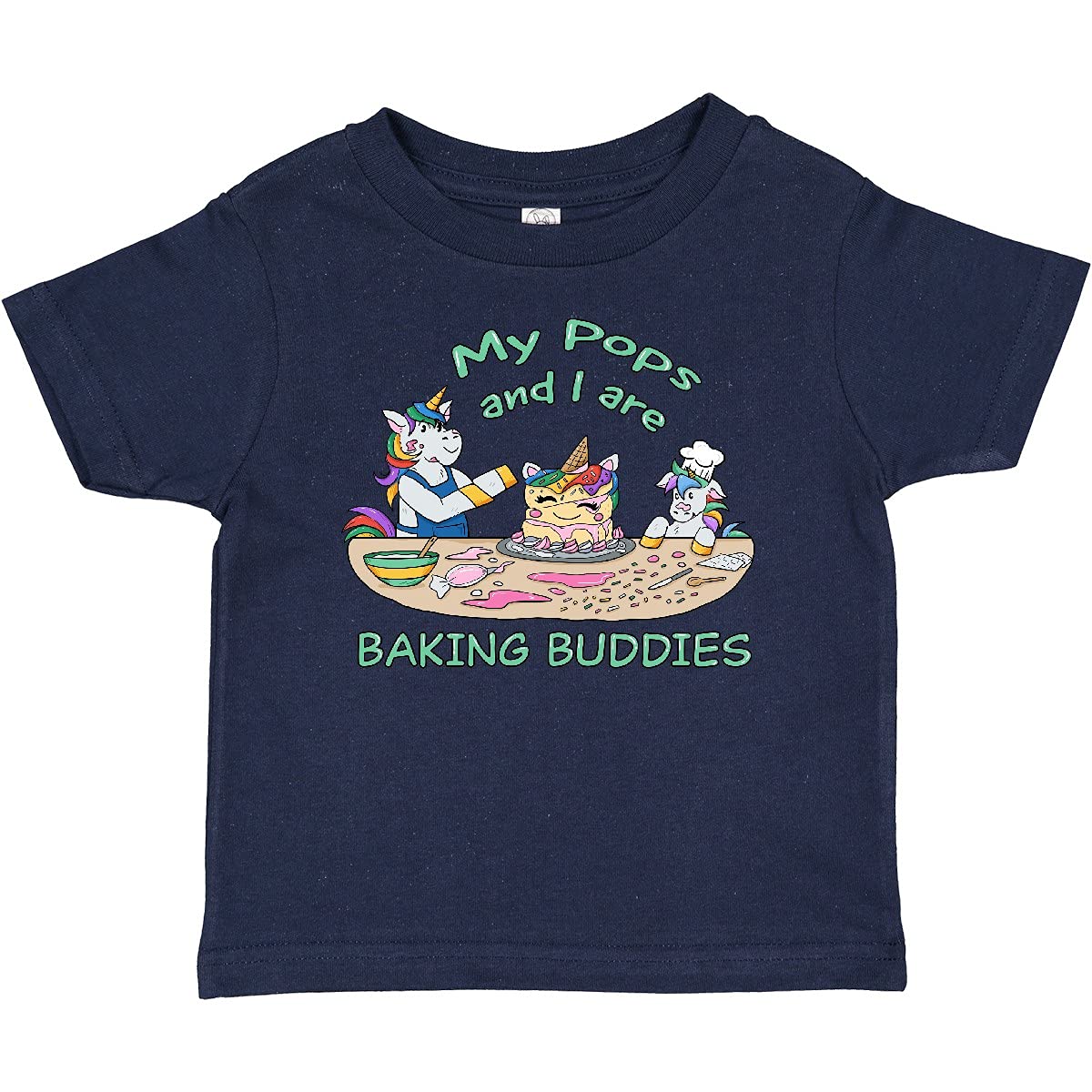 Inktastic My Pops and I are Baking Buddies Baby T-Shirt - Cute Father & Son Matching Outfits for Baking Activities
