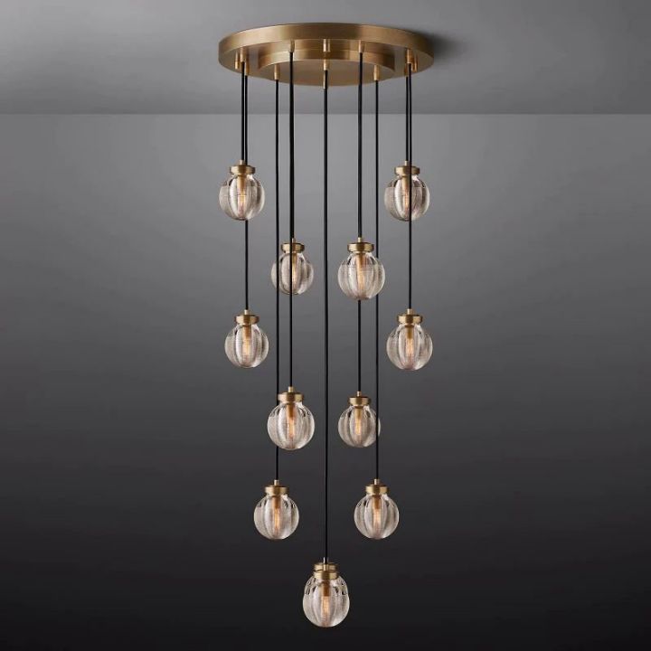 Augety Modern Round Chandelier - 22 Inch Spherical Crystal Ceiling Light Fixture for Dining Room, Living Room, Bedroom, and Foyer Lighting