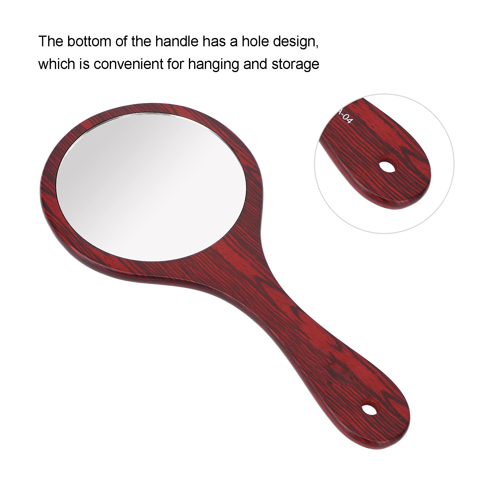 Wooden Handle Handheld Mirror - Portable Vanity Makeup Mirror for Salon, Barbers & Hairdressers - Travel Cosmetic Mirror with Non-Slip Base - Perfect for Home, Salon & Travel Beauty Routines