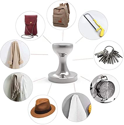 Heavy Duty Magnetic Hooks with Rare Earth Neodymium - 8 Pack Strong Coat Hangers for Home, Office, Travel & Bags - Durable D36 Silver Magnet Hooks for Hanging Coats, Keys, Tools & Decor in Any Space