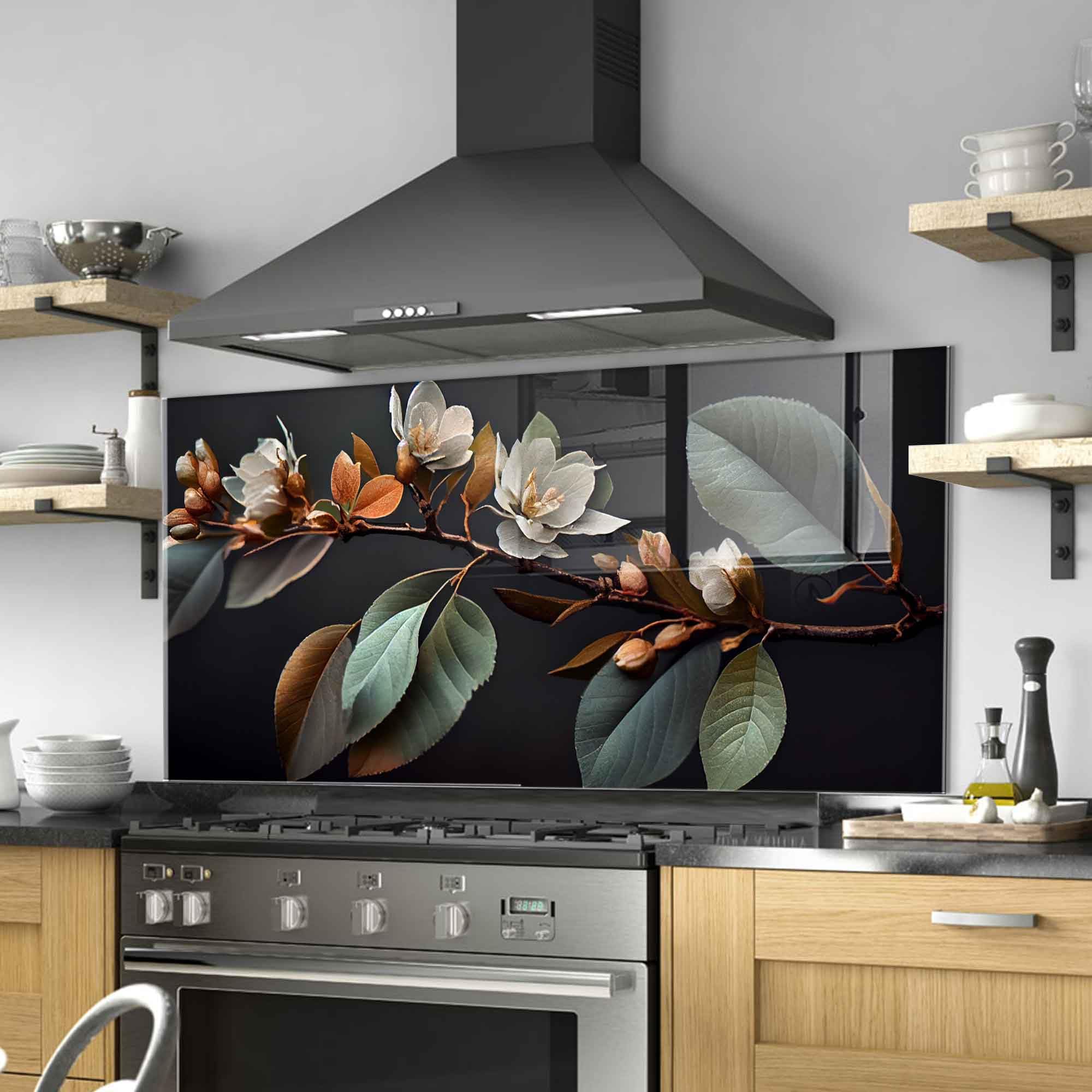 Premium Tempered Glass Kitchen Backsplash - 30x20