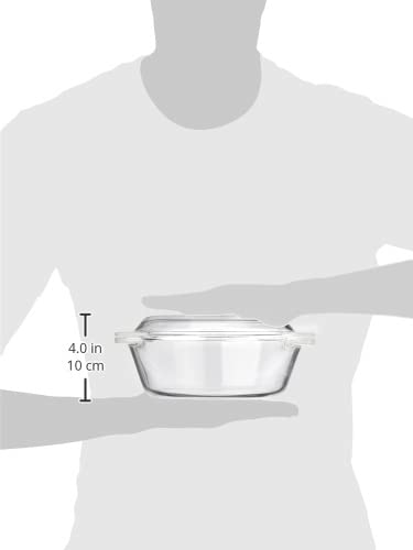 Solimo Borosilicate Glass Casserole & Serving Bowl Set with Lid - 2-Piece (1000ml & 1500ml) Oven & Microwave Safe - Perfect for Baking, Roasting, Meal Prep & Entertaining