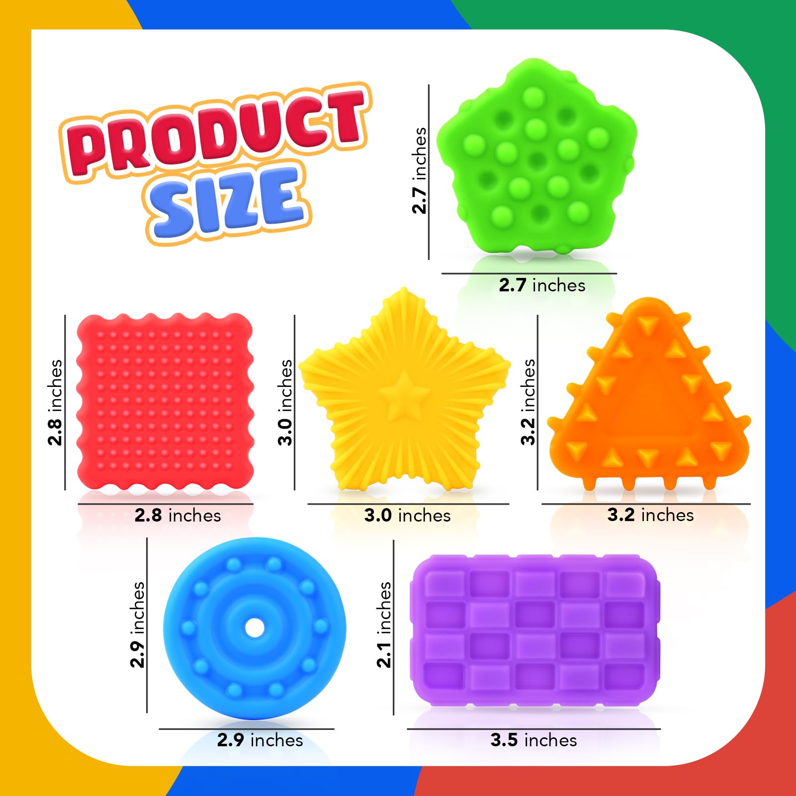 6 Pack Silicone Sensory Fidget Toys for Kids - Stress Relief & Anxiety Toys for Autism, ADHD & Special Needs Children | Tactile Calming Toys for Toddlers | Perfect for Classroom, Travel & Home Use