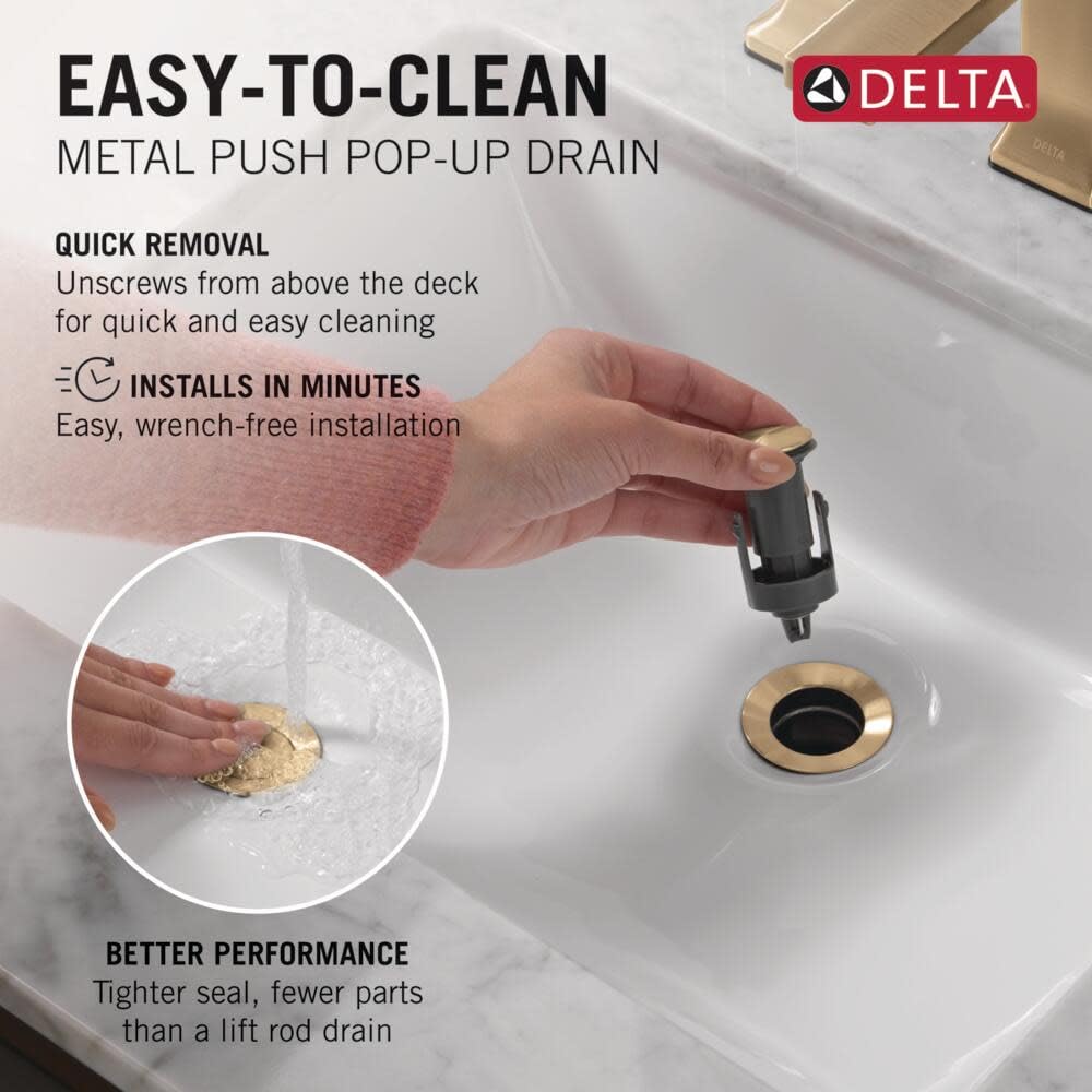 Delta Vero 3-Hole Widespread Bathroom Faucet in Brushed Nickel - 2-Handle Bathroom Sink Faucet with Metal Drain Assembly (Model 3553LF-SS) - Perfect for Modern Bathrooms, Guest Suites, and Powder Rooms