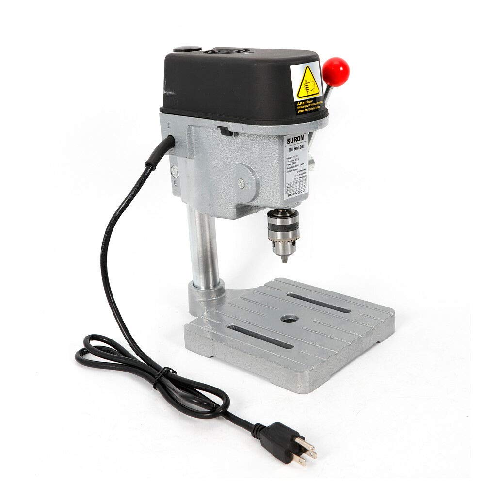 Compact 110V Electric Benchtop Drill Press - Portable Mini Drill Press Machine for Woodworking & Metalworking (6.69 x 6.69 x 14.96 Inches) - Perfect for DIY Projects, Home Workshops & Small Space Crafting