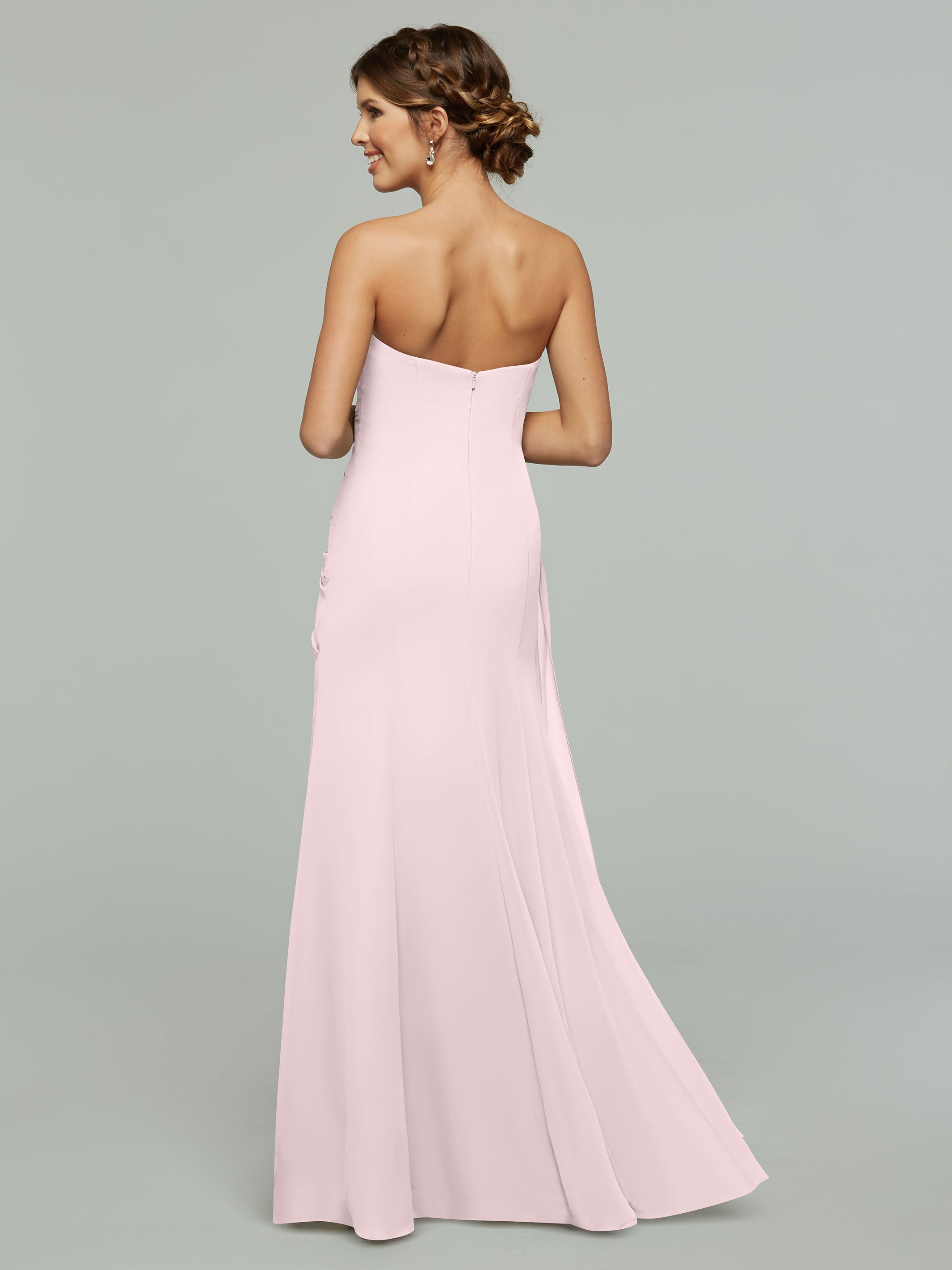 Strapless Sweetheart Chiffon Bridesmaid Dress with Ruching - Elegant Formal Gown for Weddings, Prom & Special Occasions
