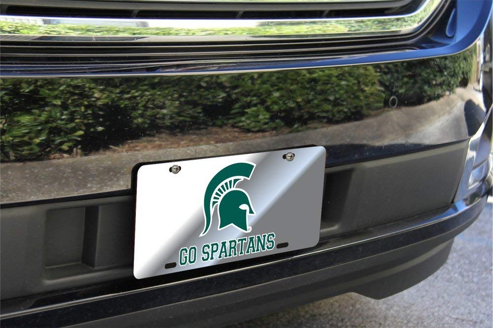 Elite Fan Shop NCAA Silver Mirrored Acrylic License Plate - Perfect for Car, Truck, or Garage Decor