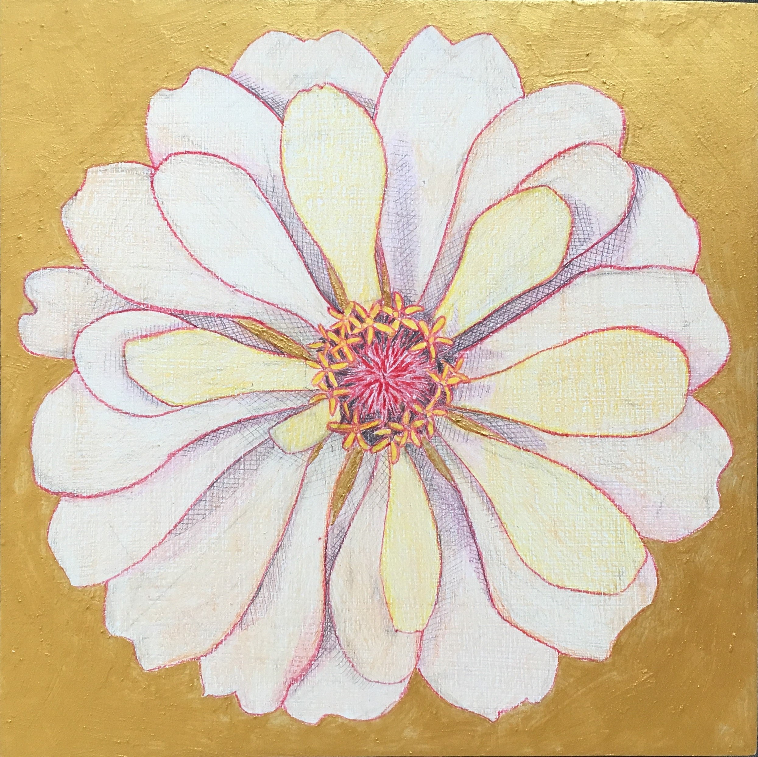 Kristin Balmer: Zinnia 4 - Elegant Floral Wall Art for Home & Office Decor | Perfect for Living Room, Bedroom, or Gift Giving