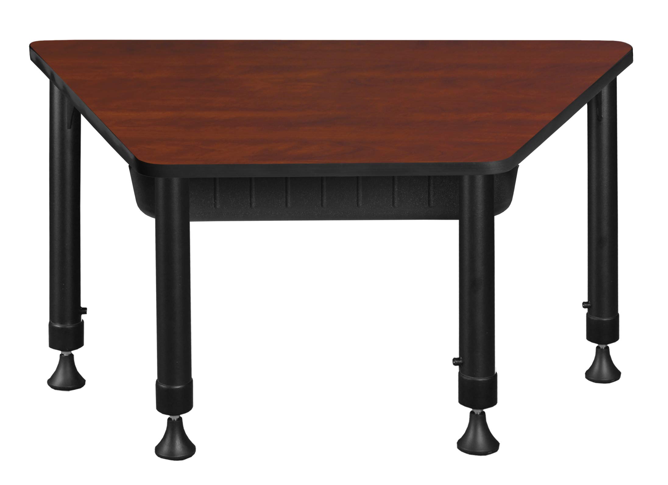 Regency Height Adjustable Trapezoid School Desk with Storage - 36x23 Inches, Cherry Finish - Perfect for Students, Homeschooling & Small Spaces