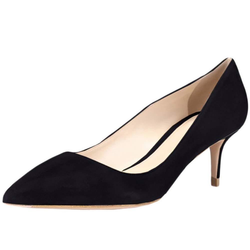 Women's Low Heel Pumps - Pointed Toe Kitten Heels Slip-On Office Shoes | Comfortable Work Pumps for Women | Perfect for Business Casual, Office Wear & Professional Occasions