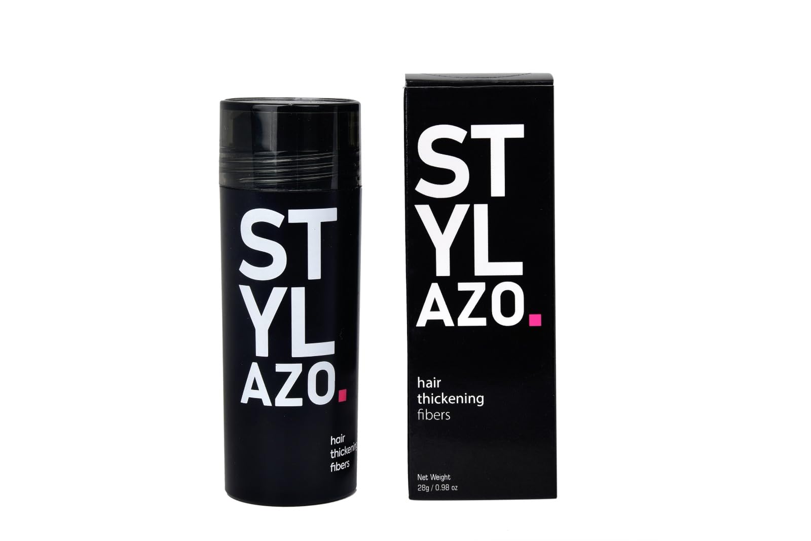 Stylazo Hair Fibers for Thinning Hair - Undetectable Natural Hair Thickener & Topper for Women - Instantly Conceals Hair Loss in 15 Seconds - 28g (Natural Black) - Perfect for Daily Use, Special Occasions & Confidence Boost