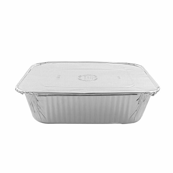 5-Pound Heavy Duty Aluminum Pans with Foil Lids - 10 Sets for Catering, Baking & Food Storage - Commercial & Home Kitchen Use