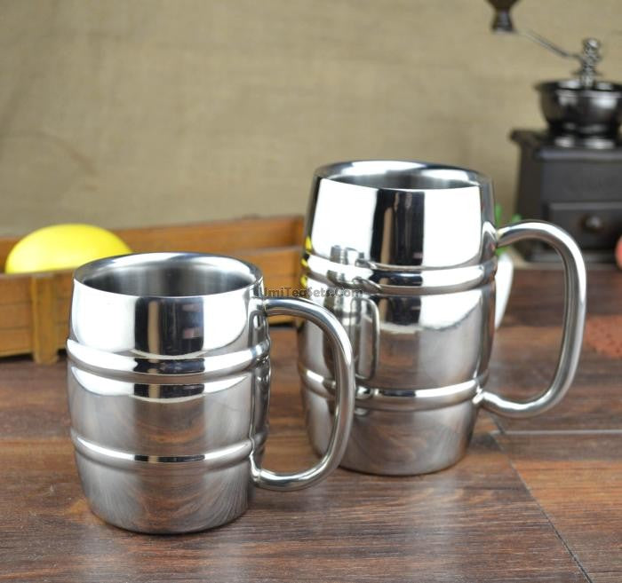 Premium Double Wall Stainless Steel Beer Mug - 16oz Insulated Tumbler for Iced Cold Drinks, Hot Coffee & Camping - BPA Free, Sweat Proof, Durable Drinking Cup for Home, Office & Outdoor Use