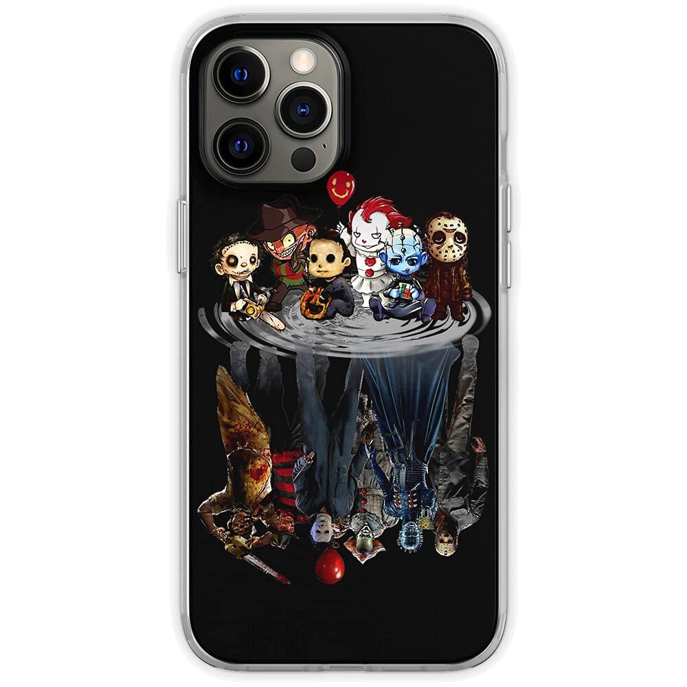 Poreas iPhone 13 Pro Max Case - Halloween Horror Movie Print TPU Soft Transparent Shockproof Protective Phone Cover | Fashion Gift for Horror Fans | Perfect for Halloween Parties, Movie Nights & Everyday Protection