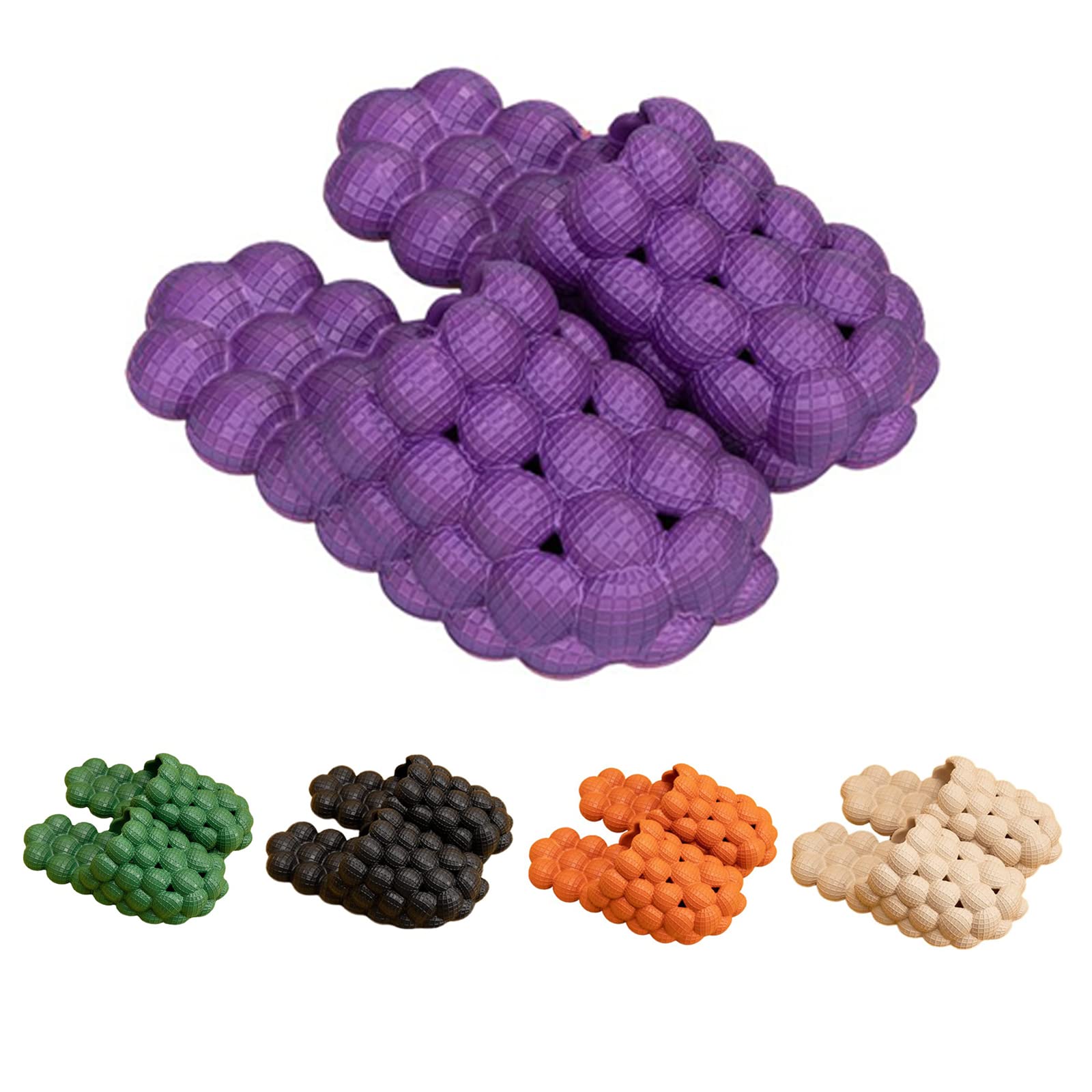 Comfortable Lychee Bubble Slippers for Women & Men - Massage Spa Slides with Non-Slip Sole - Funny Fruit Sandals for Home, Beach, and Relaxation