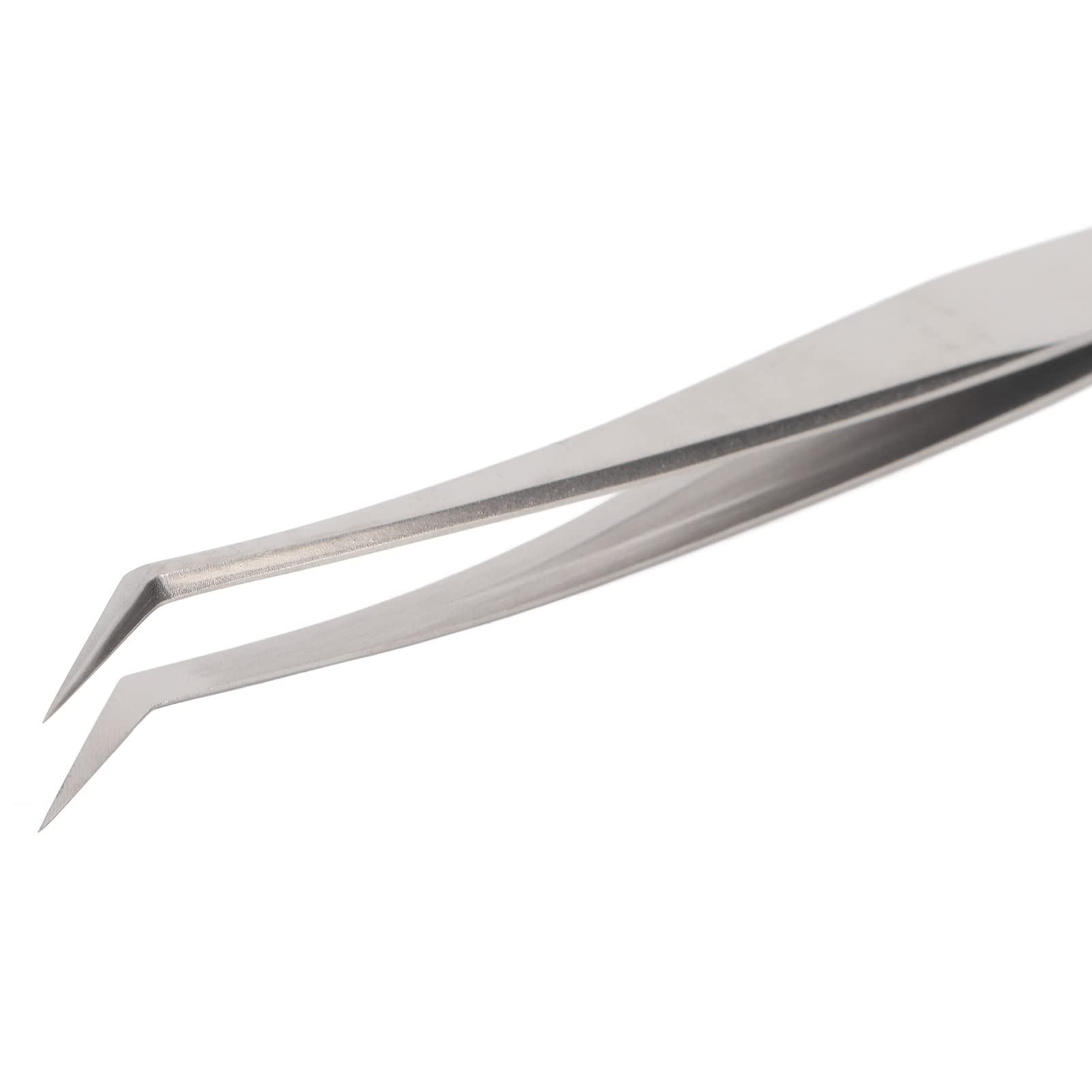 Professional Stainless Steel Eyelash Extension Tweezers - High Precision Lash Application Tool for Salon & DIY Use (Long Angled Tweezers) | Perfect for Lash Artists, Beauty Professionals & Home Manicure Kits
