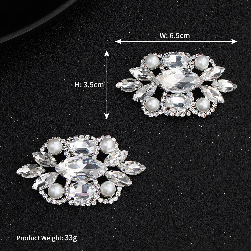 1 Pair Elegant Rhinestone Pearl Shoe Clips - Wedding Shoes Accessories for Brides, Prom, Party & Special Occasions