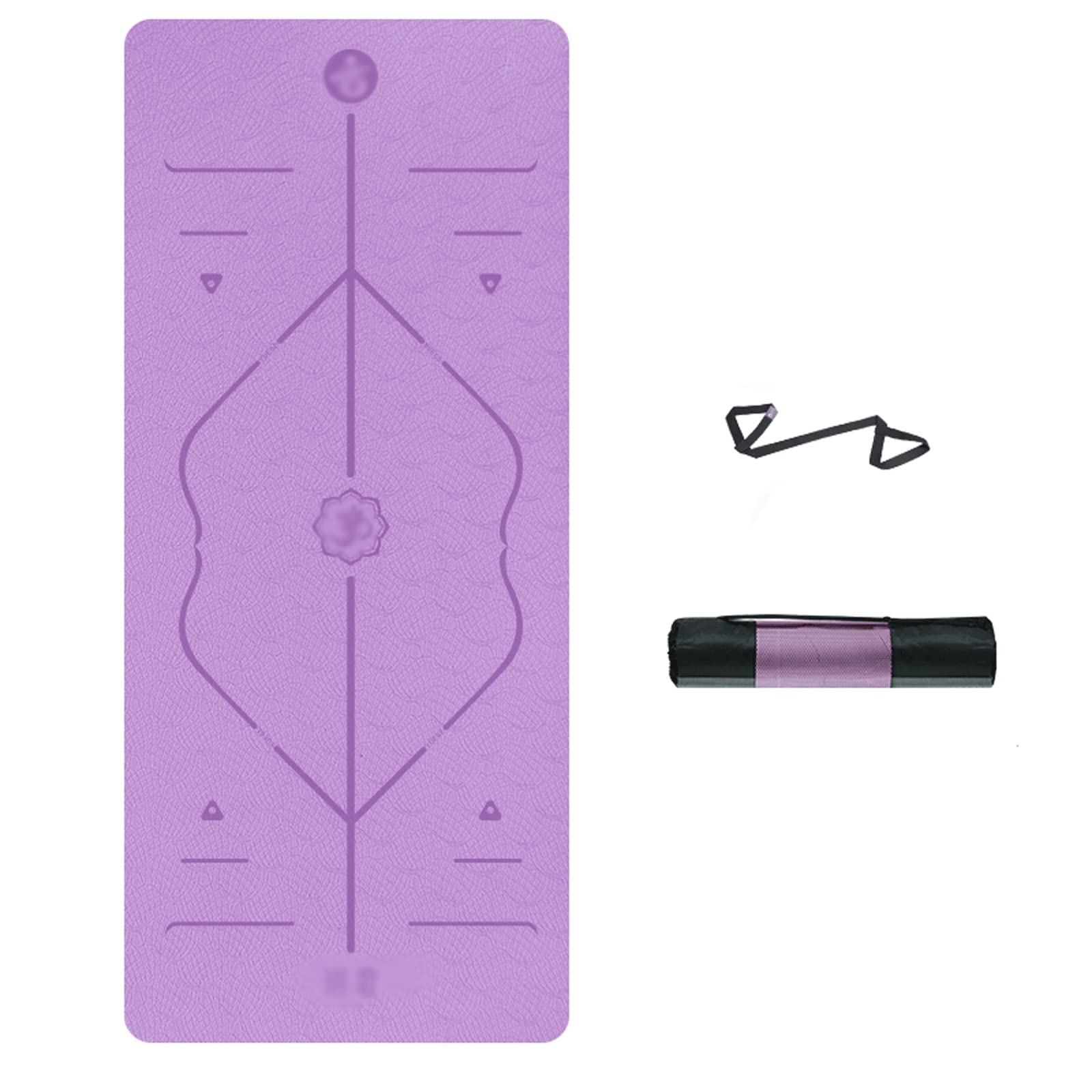 BYZHP 6mm Thick Non-Slip Yoga Mat with Alignment Marks - Premium Foam Exercise Mat for Yoga, Pilates, Meditation & Gym Workouts - Includes Carry Strap (Purple) - Perfect for Home Fitness, Studio Classes & Outdoor Yoga Sessions