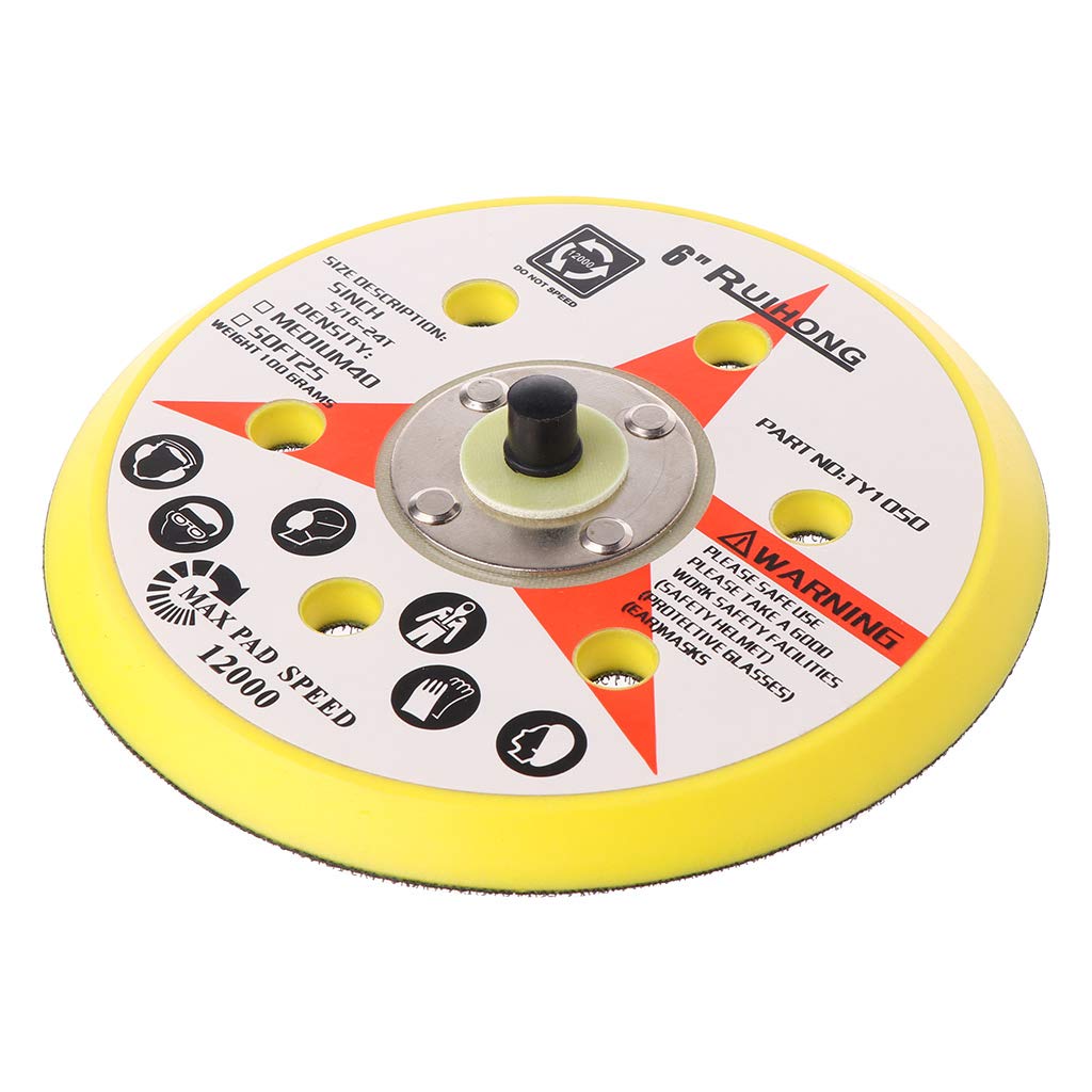 Kamonda 6 Inch 6 Holes Hook and Loop Sanding Pad - 5/16