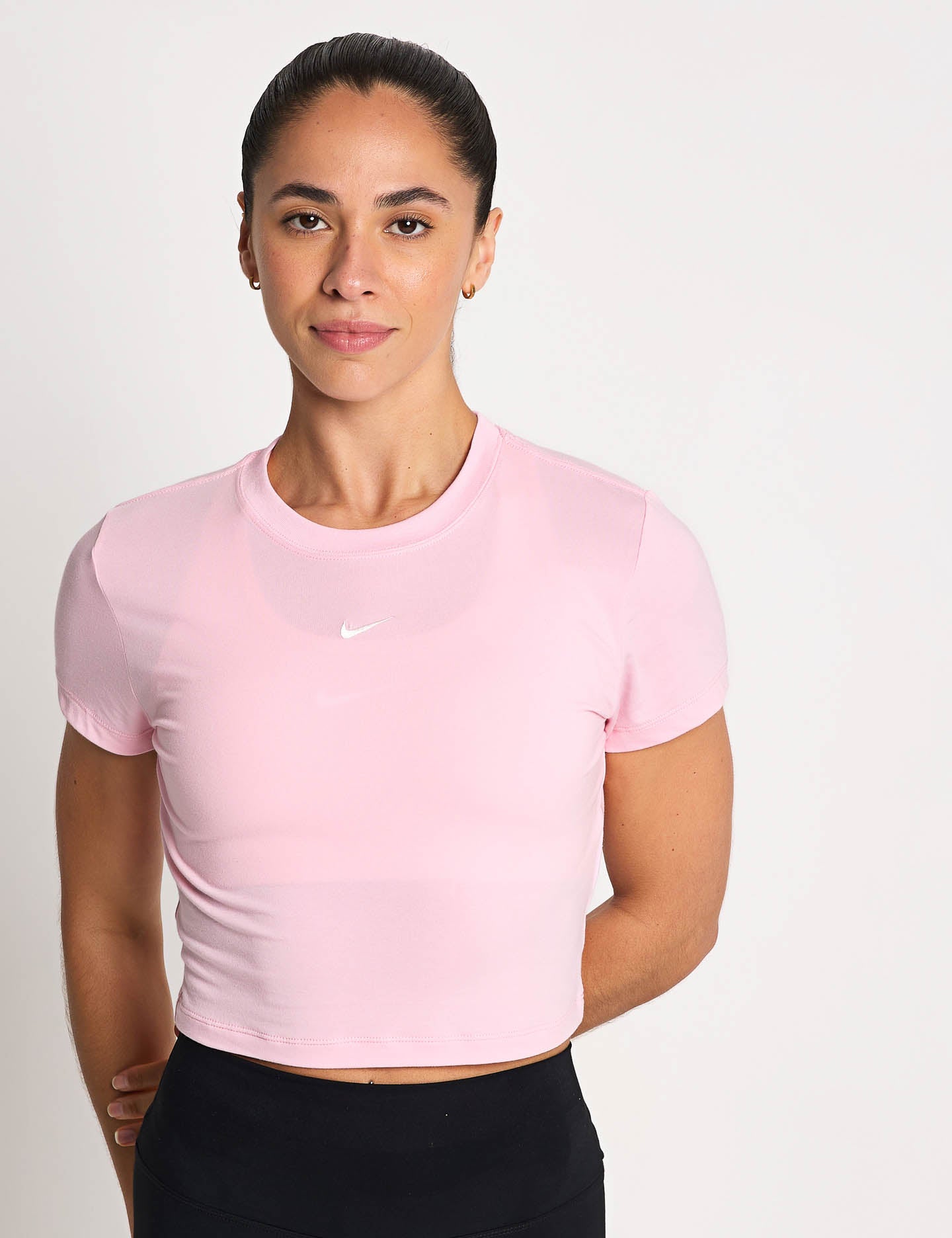 Sportswear Chill Knit Cropped T-Shirt - Medium Soft Pink/Sail - Women's Athletic Top for Yoga, Running & Casual Wear