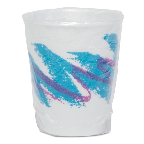 SCCWX9J - 9 Oz Beige Symphony Design Insulated Foam Hot & Cold Drink Cups with Wrapped Design - Perfect for Coffee, Tea, Parties, and Office Use
