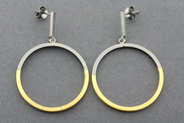 Elegant Deco Bar and Hoop Earrings - Gold Plated & Oxidized for Women - Perfect for Parties, Weddings, and Everyday Wear