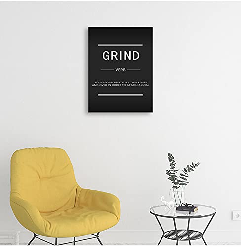 Grind Verb Motivational Canvas Wall Art - Inspirational Entrepreneur Quotes for Office & Home Decor - Ready to Hang 30x40 Inch - Perfect for Workspace, Living Room & Holiday Gifts