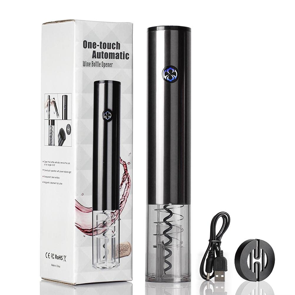 Bticx Electric Wine Opener - Automatic Induction Corkscrew for Easy Cork Removal in Seconds | Perfect for Home, Kitchen, Parties & Gifts