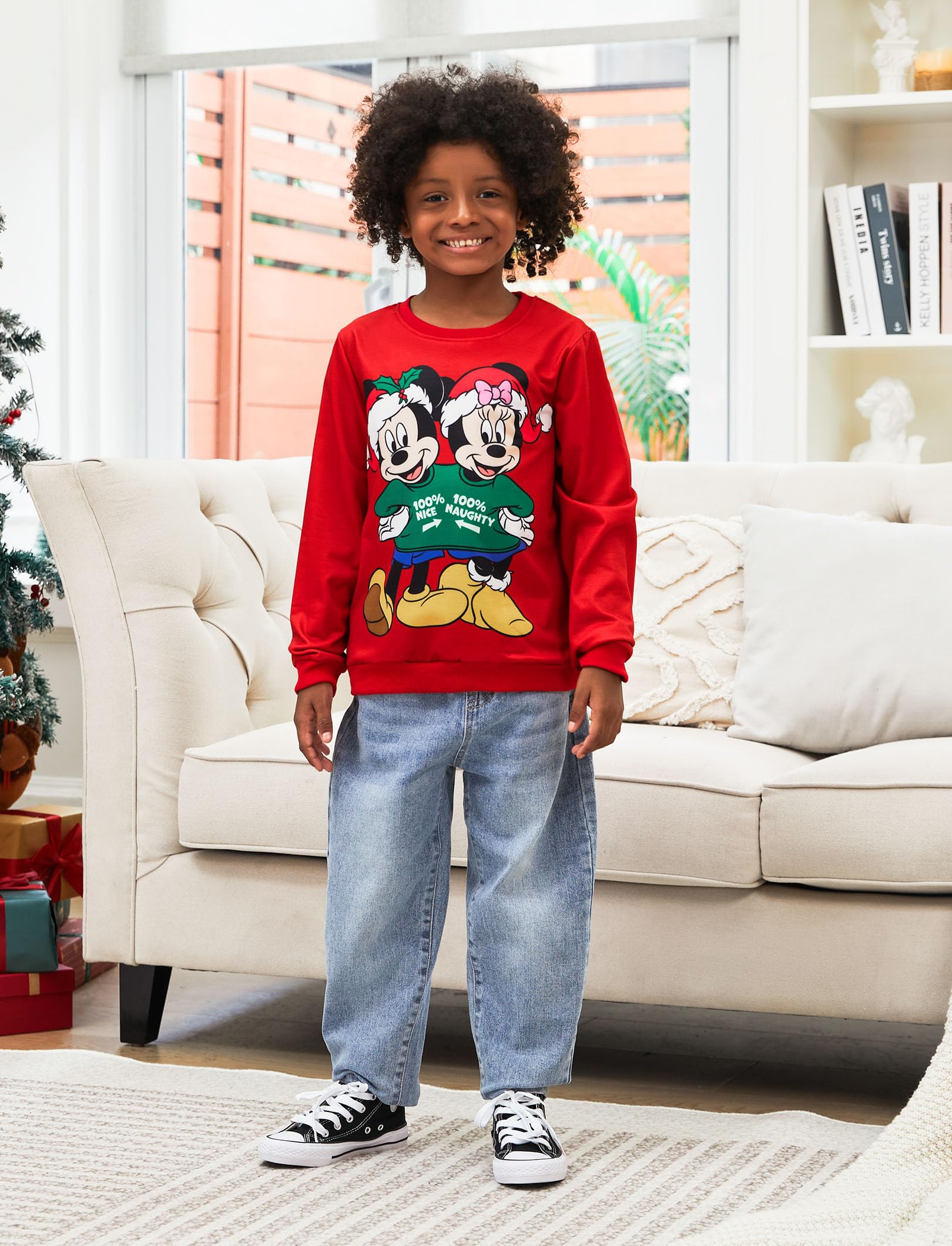 Disney Christmas Sweatshirt - Funny Holiday Family Matching Outfits for Christmas Parties & Family Photos | Cozy Fleece Pullover