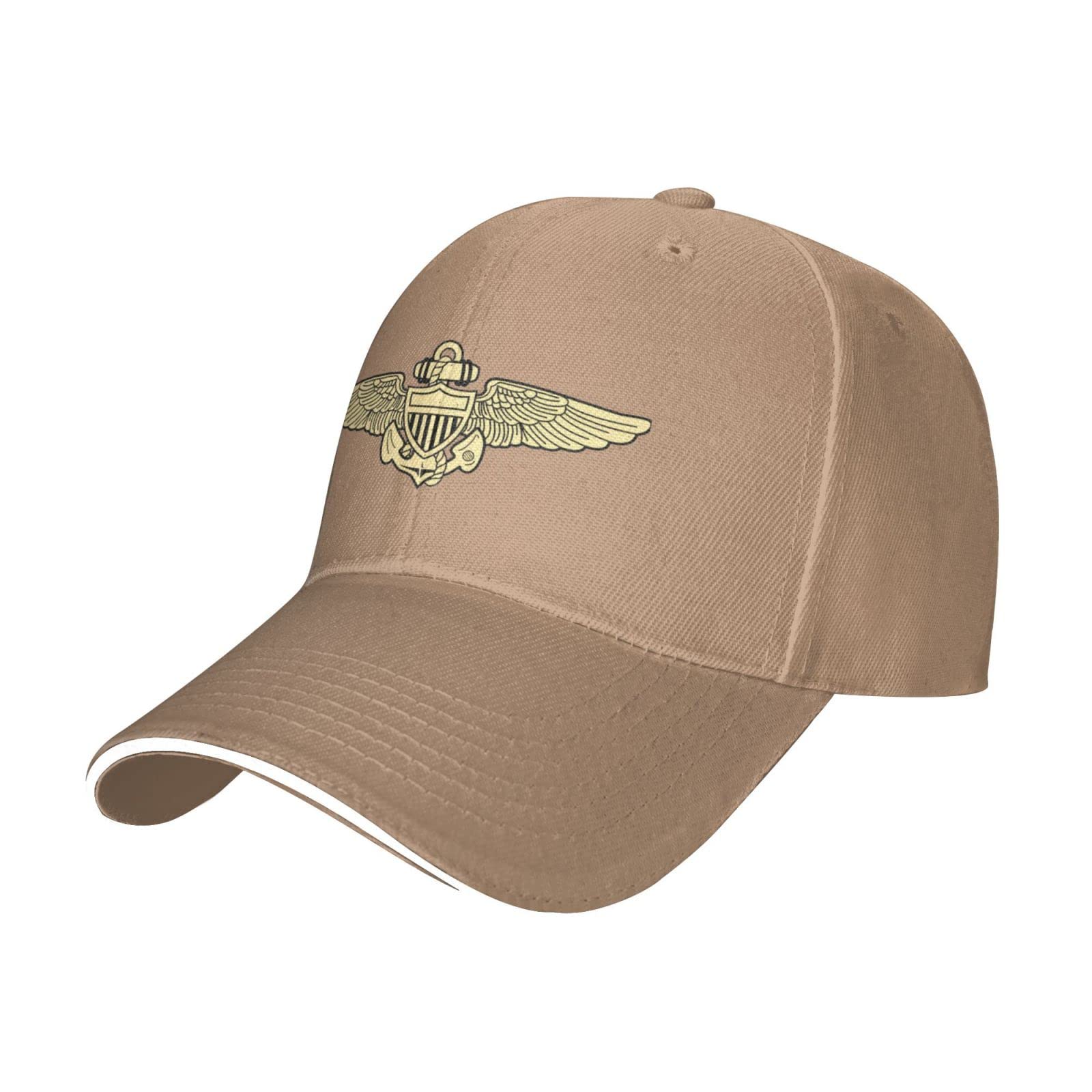 US Navy Aviator Pilot Wings Baseball Cap - Adjustable Duck Bill Hat for Men & Women - Black Military Style Hat for Outdoor, Sports, and Casual Wear