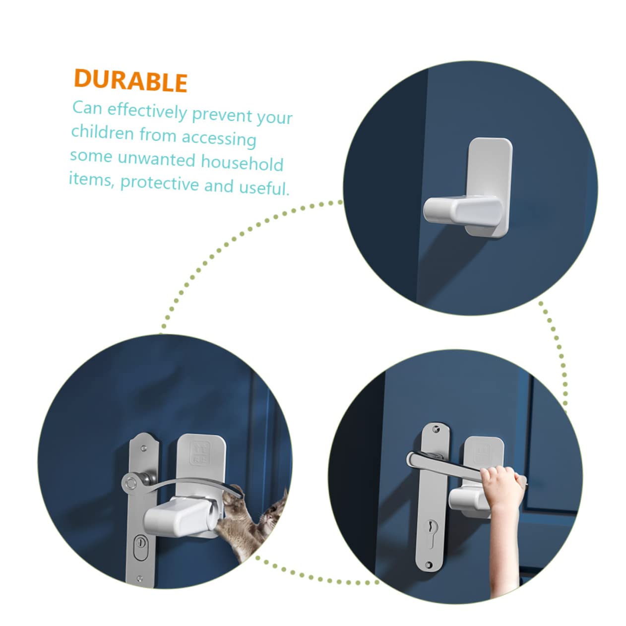 ORFOFE Child Safety Door Locks - Baby Proof Door Handle Locks for Boys & Girls | Secure Kids from Opening Doors | Perfect for Homes, Nurseries, and Daycares