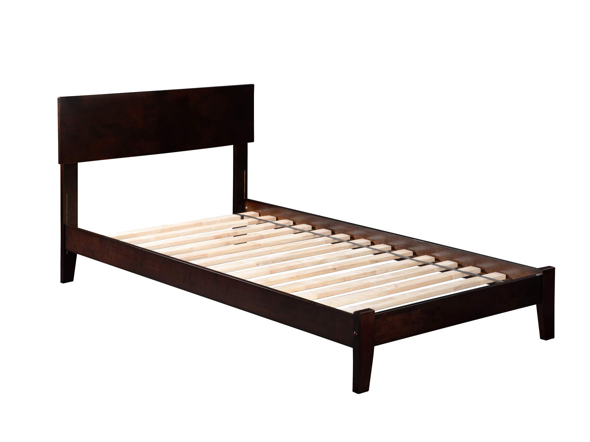 Atlantic Furniture Orlando Open Foot Bed Frame in Espresso Finish - Modern Platform Bed for Bedroom, Guest Room, or Dorm