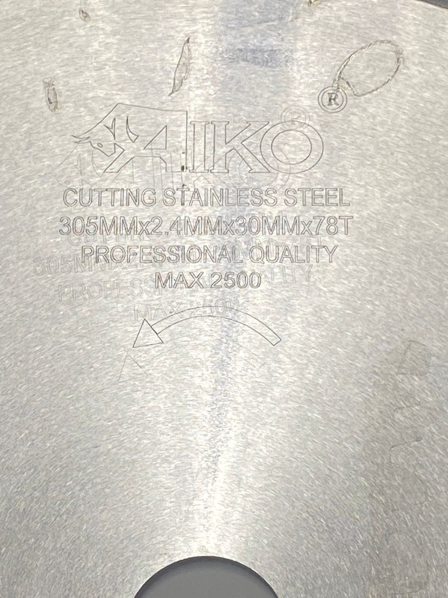 Aiko 12-Inch Low Speed Metal Cutting Saw Blade for Stainless Steel - 305mm 78 Teeth (Model SBA MS30578) - Perfect for Metal Fabrication, Pipe Cutting, and DIY Projects