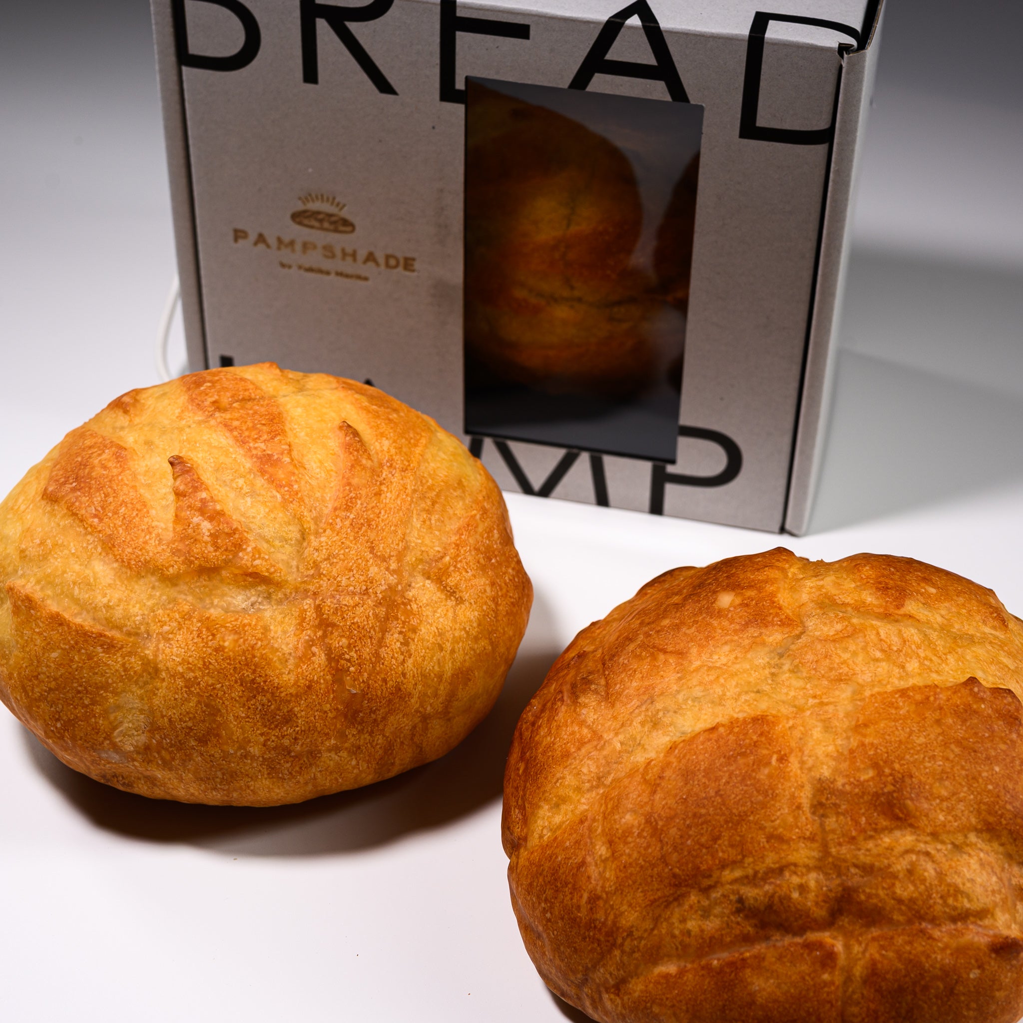PAMPSHADE Real Bread Lamp - Artisan Boule Bread Night Light | Yukiko Morita's Unique Home Decor for Kitchen, Bedroom & Cozy Spaces