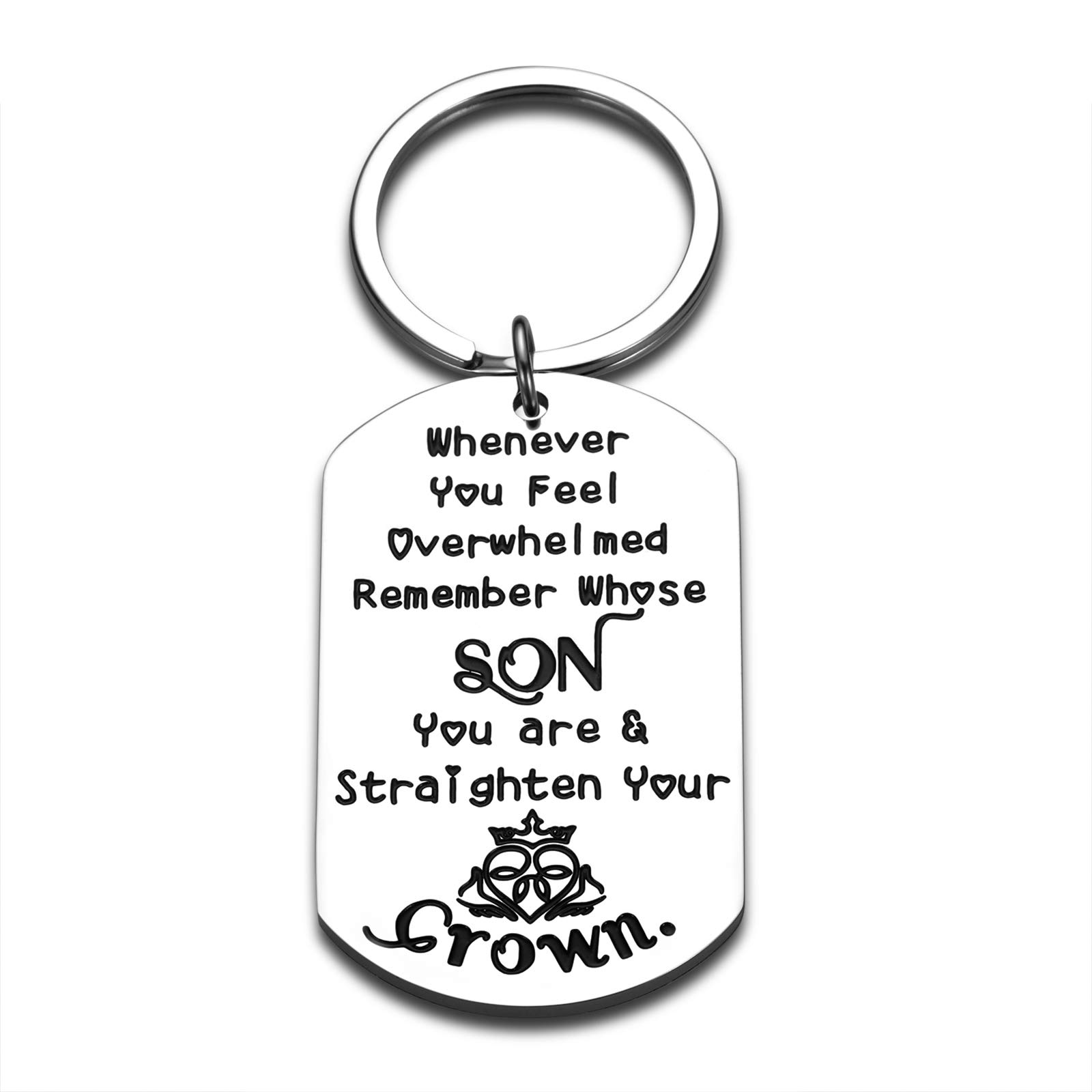 Valentine's Day Gifts for Kids & Teens - Thoughtful Present for Son from Mom & Dad - Graduation, Birthday & Anniversary Gifts - Encouragement Keychain for Stepson & Boys - Perfect for School, Travel & Daily Carry
