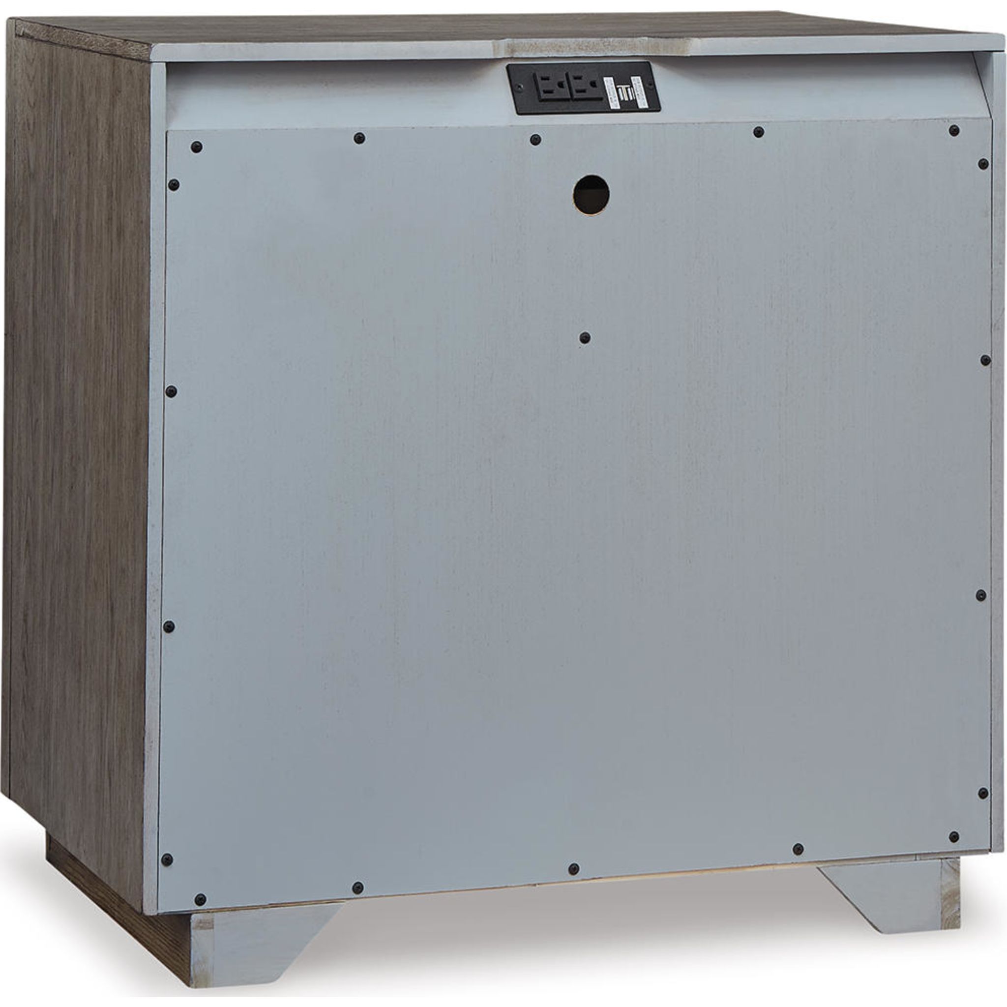 Anibecca Nightstand - Weathered Gray Finish, Modern Bedside Table with Storage Drawer for Bedroom, Living Room, or Office
